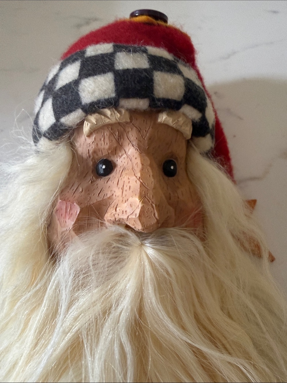 Handcrafted Santa Tree Topper Real Fur Beard - Picture 2 of 10